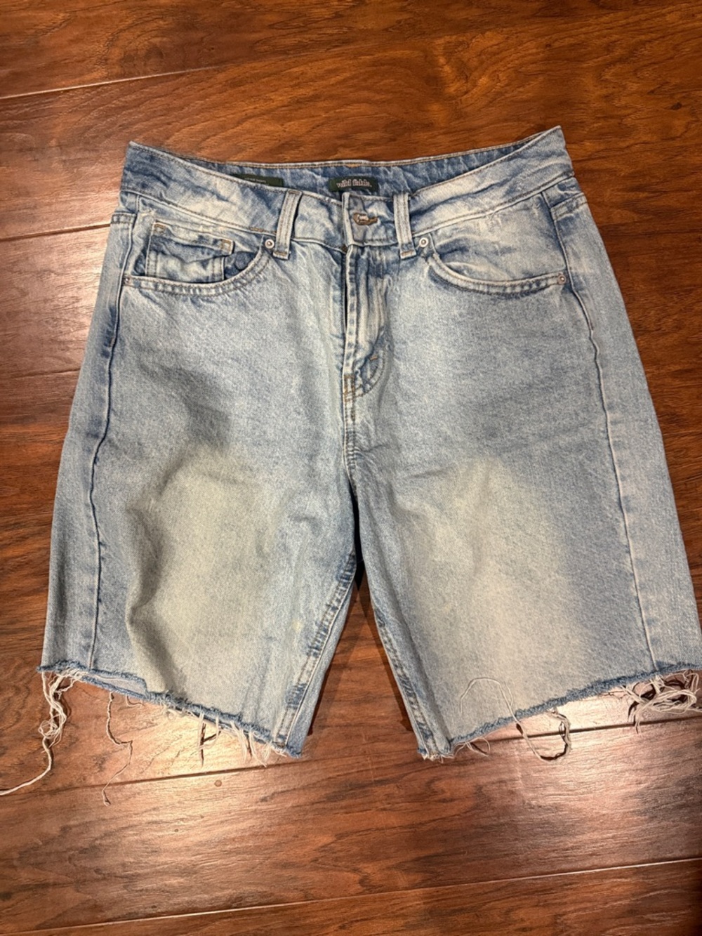 wild fable Light Wash Frayed Hem Denim Shorts